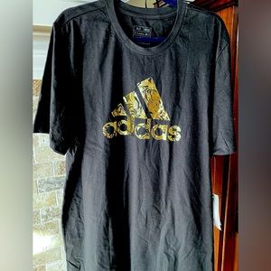 NEW XLT Adidas Liquid Foil Black/Gold T-Shirt XL Tall